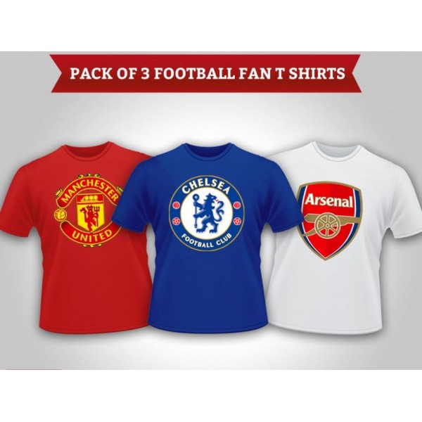 Deal Pack of 3 Football Fan TShirts for Men Buyon.pk